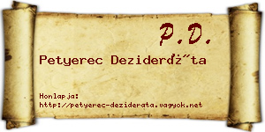 Petyerec Dezideráta névjegykártya